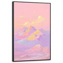 LEINWAND Bilder mit Rahmen - Berggipfel - Wolken - Verträumt - 80x120