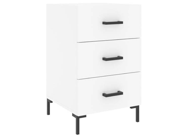 HGLADYU Nachttisch Weiß 40x40x66 cm aus Holzwerkstoff mit Schubladen und Metallfüßen, moderner Nachtschrank mit geräumigem Stauraum für Dekoration