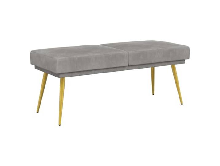 GHVBNMF Doppellagige Bank Samt Polsterbank Hellgrau 120x45x46 cm Elegante Sitzbank mit weichem Samtbezug und Polsterung für Flur, Schlafzimmer oder Wohnzimmer bis 110 kg Belastbarkeit.