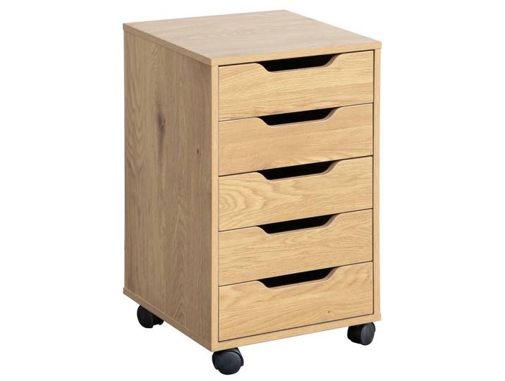 Livetastic Rollcontainer, Eichefarben, Holzwerkstoff, 5 Schublade(n) Schubladen, 40x68x40 cm, Bsci, Büromöbel, Container, Rollcontainer