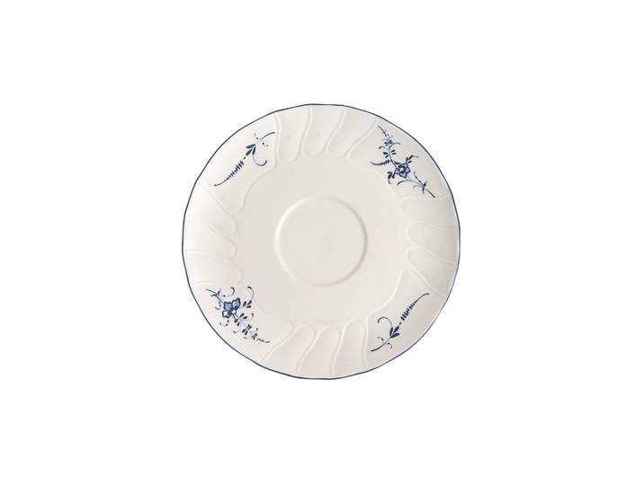 Untertasse VILLEROY & BOCH Suppen-Untertasse Vieux Luxembourg ø 18,6 cm weiß-blau , bunt (weiß, blau), Speiseteller, Untertasse