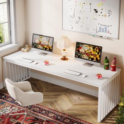 1Easylife 78.7-Inch 2 Person Computer Desk, Wood Writing Executive Desk for Home Office