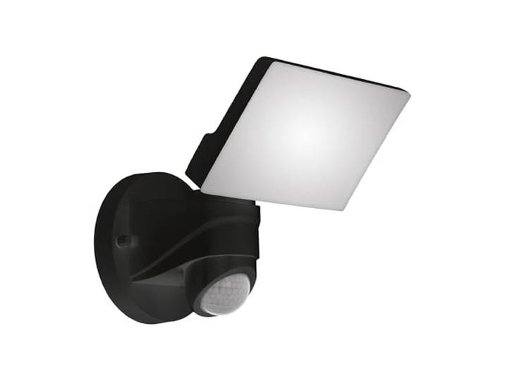 EGLO LED Applique murale extérieure Pagino\, lampe murale 1 flamme\, applique avec capteur en plastique\, couleur : noir\, projecteur extérieur avec détecteur de mouvement\, IP44