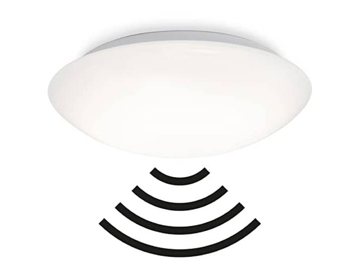 Briloner Leuchten Plafonnier LED avec détecteur de mouvement et capteur de lumière du jour en plastique Blanc 20 W Ø 40\,2 cm