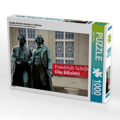 CALVENDO Puzzle Goethe-Schiller-Denkmal in Weimar | 1000 Teile Lege-Größe 64x48cm Foto-Puzzle für glückliche Stunden