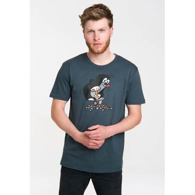 T-Shirt LOGOSHIRT "Der kleine Maulwurf", Herren, Gr. 3XL, blau, 100% Baumwolle, bedruckt, normal, Rundhals, Shirts T-Shirt, mit lizenziertem Originaldesign
