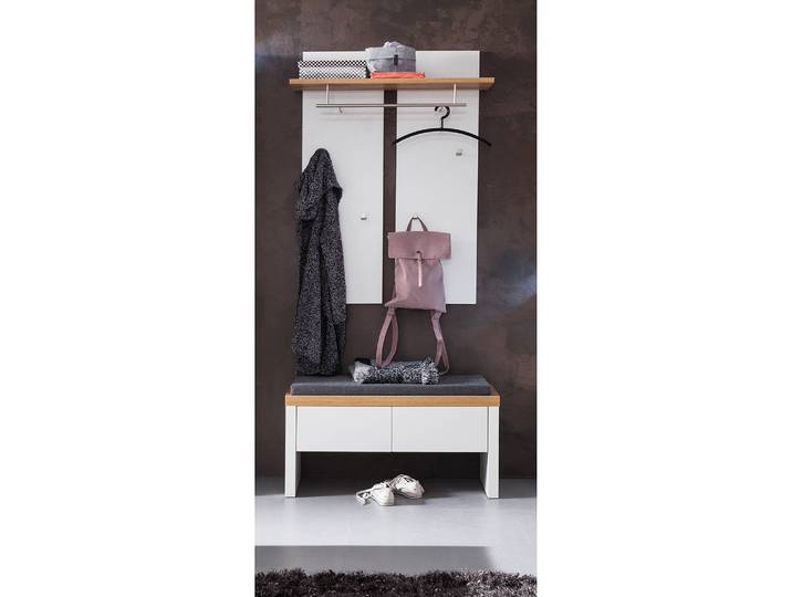 Garderobenset I 2-teilig 91 x 163 x 38cm Braun/Weiß