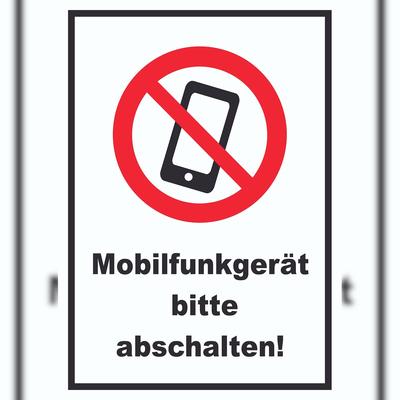 HB-Druck Smartphone Handy aus Mobilfunkgerät abschalten Schild A6 (105x148mm)