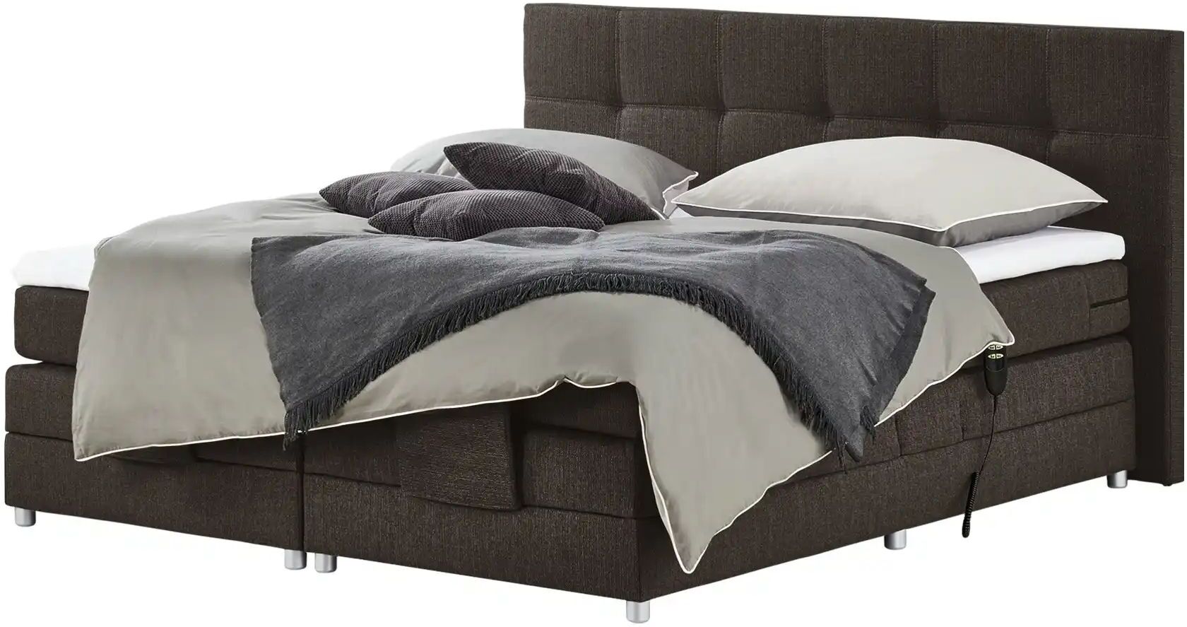 uno Motor-Boxspringbett  Manolo ¦ braun ¦ Maße (cm): B: 202 H: 112