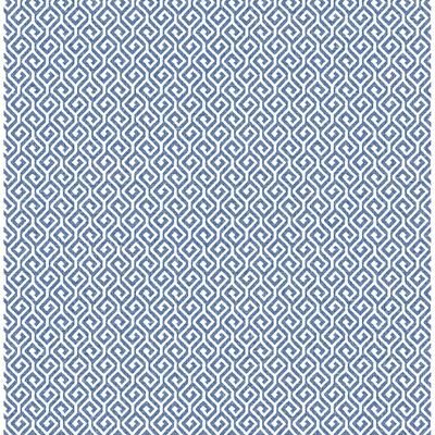 A-Street Prints Sete Denim Greek Key Wallpaper