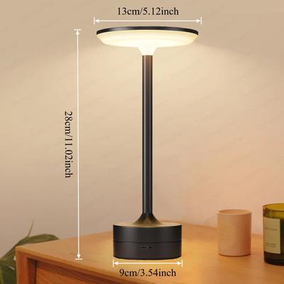 Inspired Living LumiTouch Rechargeable Table Lamp Wireless Touch Sensor LED Reading Lamp For Bedroom, Desk & Restaurant black