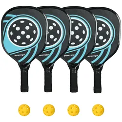 SPORTNOW SPORTNOW Pickleball Paddles Schläger Set Pickleball-Set mit 4 Schlägern 4 Bällen