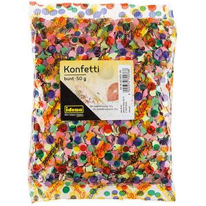 Idena Konfetti 8270076, rund, aus Papier, bunt, 50g Beutel