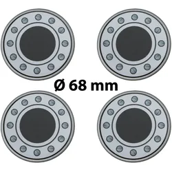 4 x Ø 68 mm Polymere Aufkleber / Schrauben-Optik / Nabenkappen, Felgendeckel