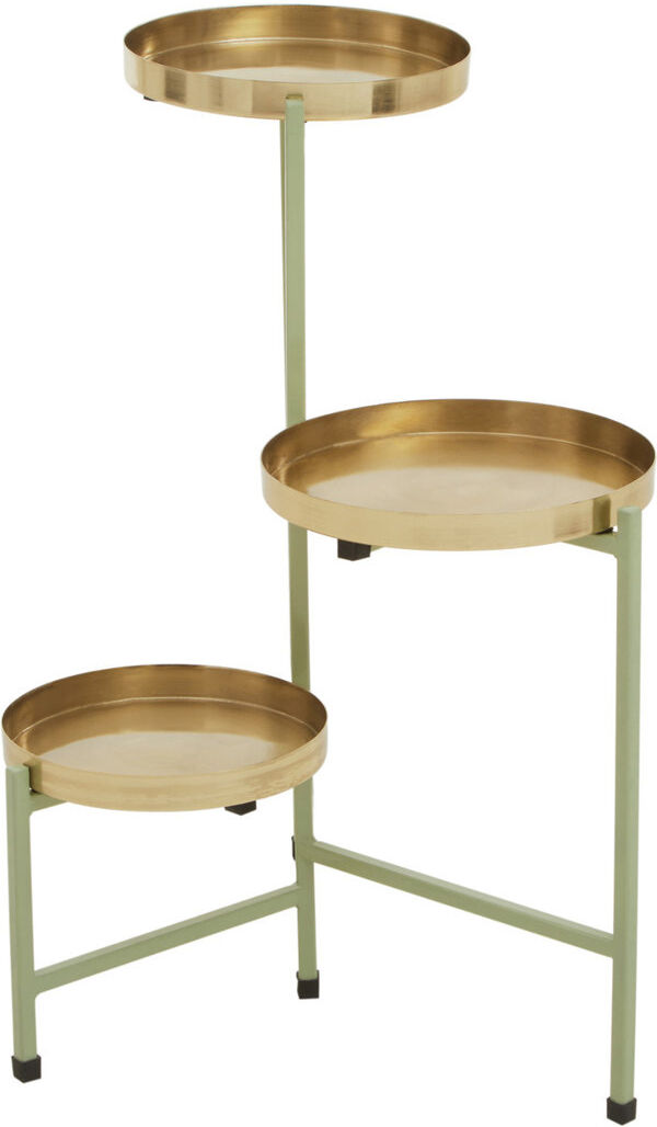 Fairmont Park Bibbins Plant Stand 3 Tier Gold/Green 64cm H X 50cm L X 24cm D
