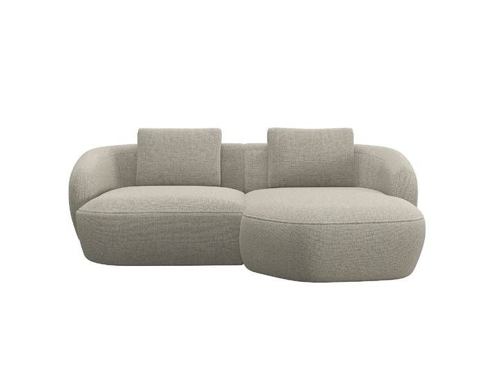 Wohnlandschaft, Polyester, Beige, 217×146 cm, Chaiselongue Rechts, Modern, FLEXLUX