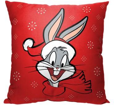 Wb Looney Tunes Holiday Bugs Printed Throw Pillow by The Northwest in O