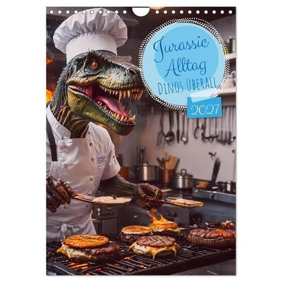 Jurassic Alltag - Dinos überall (Wandkalender 2027 DIN A4 hoch), CALVENDO Monatskalender