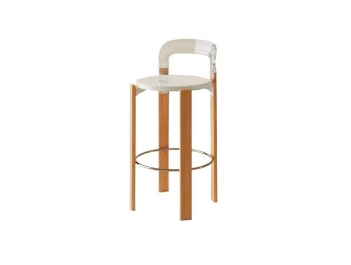 VNCdfhETs Barstuhl Minimalistischer Barhocker Aus Holz Mit Rückenlehne for Restaurants Barhocker(Transparent)