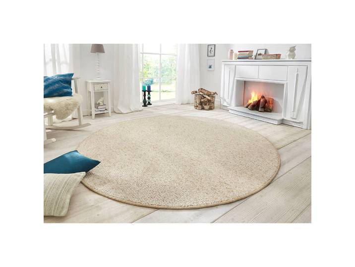 Tapis à poils courts Wolly II Beige/Beige Ø 133 cm Fibres synthétiques