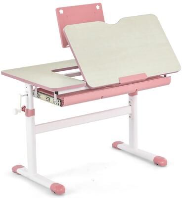 Height-Adjustable Kids Desk Study Table with Tilt Desktop & Book Stand