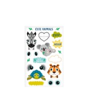 Herlitz Mehrfarbig Tiermuster Junge/Mädchen 80 mm 125 3 Blätter Foil stickers cute animals FSC (50040278)
