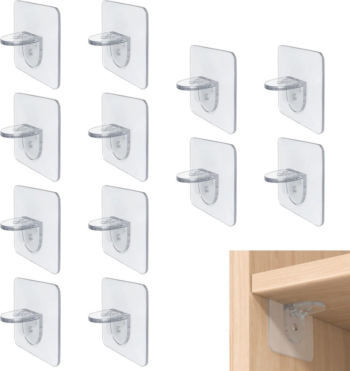 Zelfklevende Plankhouders - Set van 12 voor Planken en Kasten