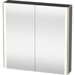 Duravit XSquare Spiegelschrank mit LED- Beleuchtung, 800x800x155mm, XS7112090900000, Farbe: Flannel Grey Seidenmatt Lack