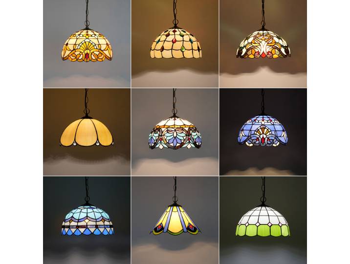 Lampes suspendues Vintage en vitrail baroque méditerranéen, luminaires Led pour cuisine, décoration de Loft pour la maison