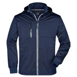 Herren Softshelljacke maritim JN1078, navy-blau/weiß, Größe L - navy - L