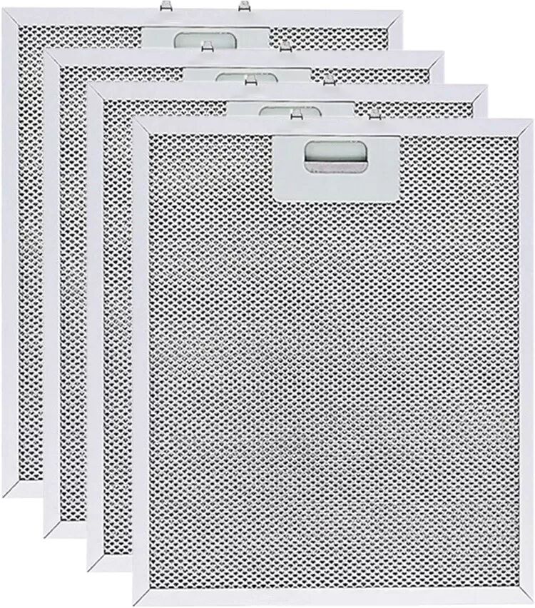 INF 4er-Pack Aluminium- & Aktivkohle-Dunstabzugshaubenfilter kompatibel mit Whirlpool W10169961A, Ikea, Jenn Air