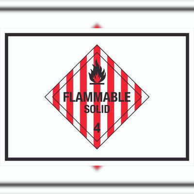 HB-Druck Schild Entzündbare feste Stoffe Symbol Flammable Solid A5 (148x210mm)