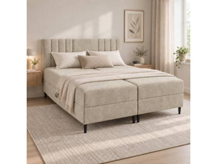 Home Collective Boxspringbett Doppelbett Polsterbett mit Stauraum 200x200cm
