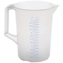 Messkanne 3l PP geschlossener Griff transparent 2Skal. Ø175x238mm Auslaufnase - transparent
