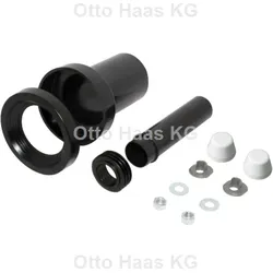 HAAS Wand WC-Anschlussgarnitur 3287 DN90/110 Toilette, Dichtung, 180mm, schwarz