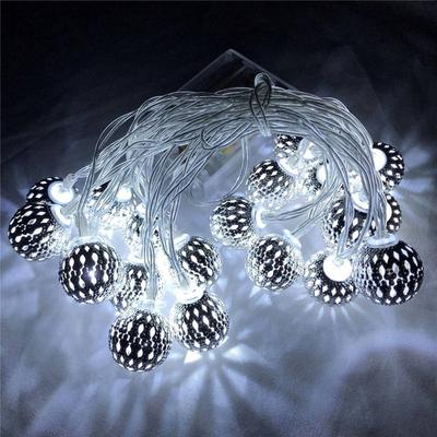 HomeDecorAndMore LLC Decorative Moroccan String Lights For Indoor & Outdoor WHITE 10 Feet (20 Lights)