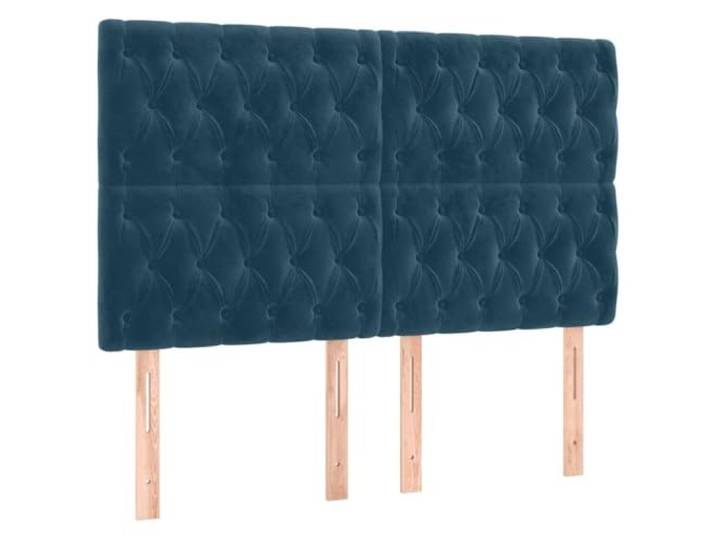 vidaXL LED Kopfteil Dunkelblau 144x7x118/128 cm Samt