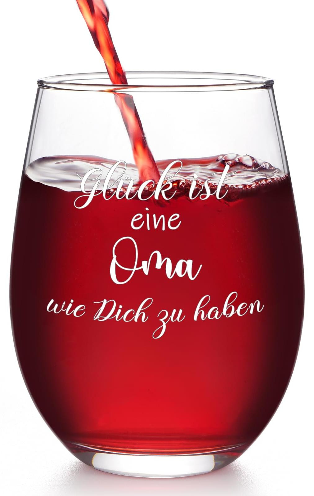 Dripio Wijnglas met gravure voor oma, 520 ml, kristalglas, 12 x 9,3 cm