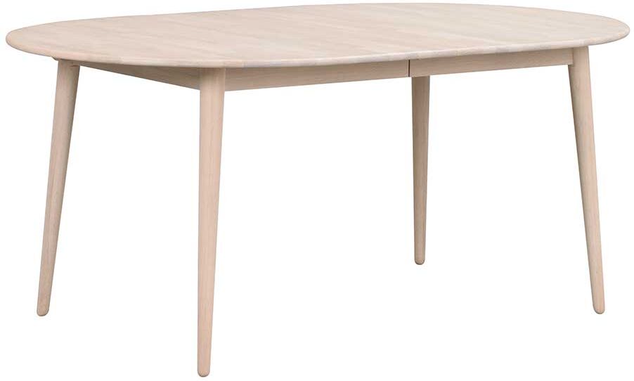 Pharao24.de Ausziehbarer Esstisch in Eiche White Wash massiv oval