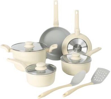 Gibson Home Barnsdall 10 Piece Premium PFA Free Ceramic Nonstick Aluminum Cookware Set with Kitchen Tools