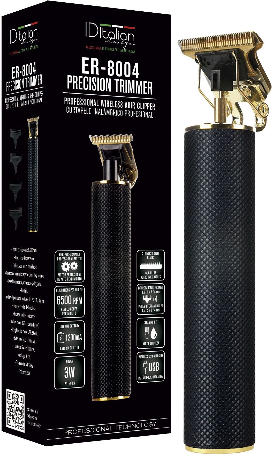 Italian Design Tondeuse à cheveux T Precision ER 8004   noir - Refurbished