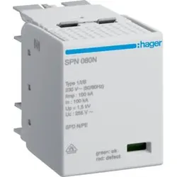 Hager SPN080N Steckmodul 1P 25kA Typ1 SPN802/SPN802R N