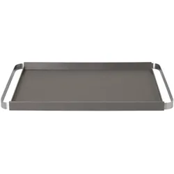 Kunststofftablett PEGOS mit Edelstahlgriffen - modern & rutschhemmend warm grey