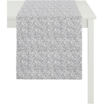 Tischläufer APELT "3948 OUTDOOR, Jacquard, Sommerdeko, Sommer", grau (anthrazit, weiß), B:48cm L:140cm, Baumwolle, Polyacryl, Polyester, Tischdecken