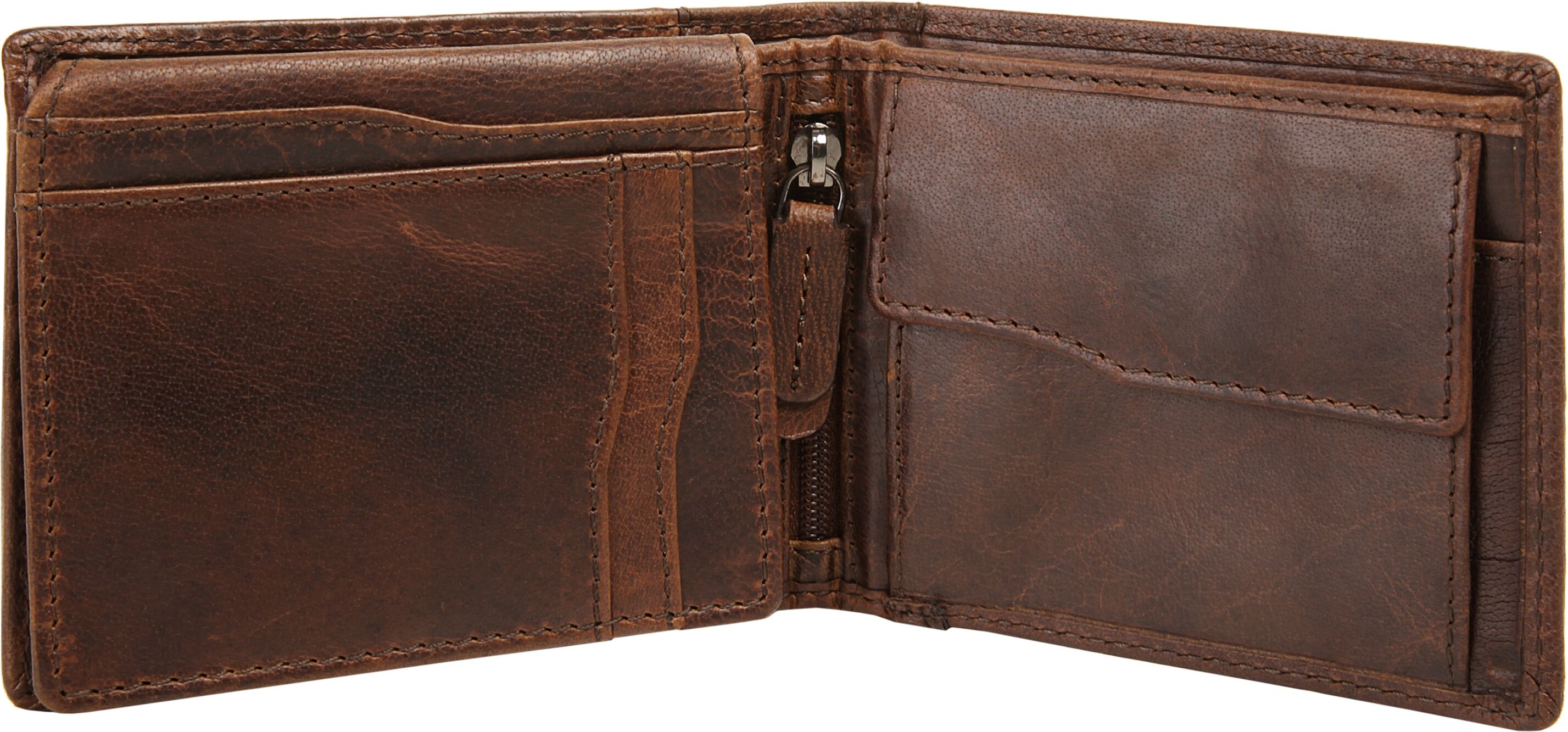 Geldbörse X-ZONE "X-ZONE Herren echt Leder", Herren, braun (cognac), Leder, Kleinlederwaren Geldbörse, echt Leder