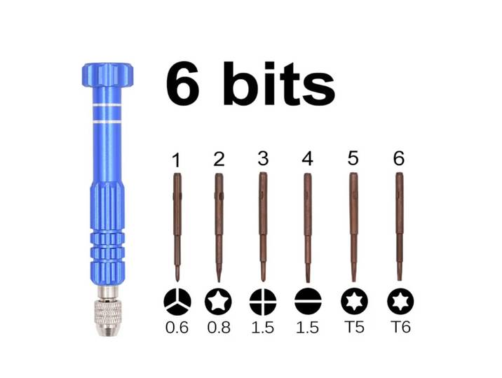 Avec Bit 0.6Y 0.8 Pentalobe 1.5 Phillips fendu T5 outil de réparation 6 en 1 Kit de tournevis pour iPhone Samsung Sony LG HTC 100 pcs/lot
