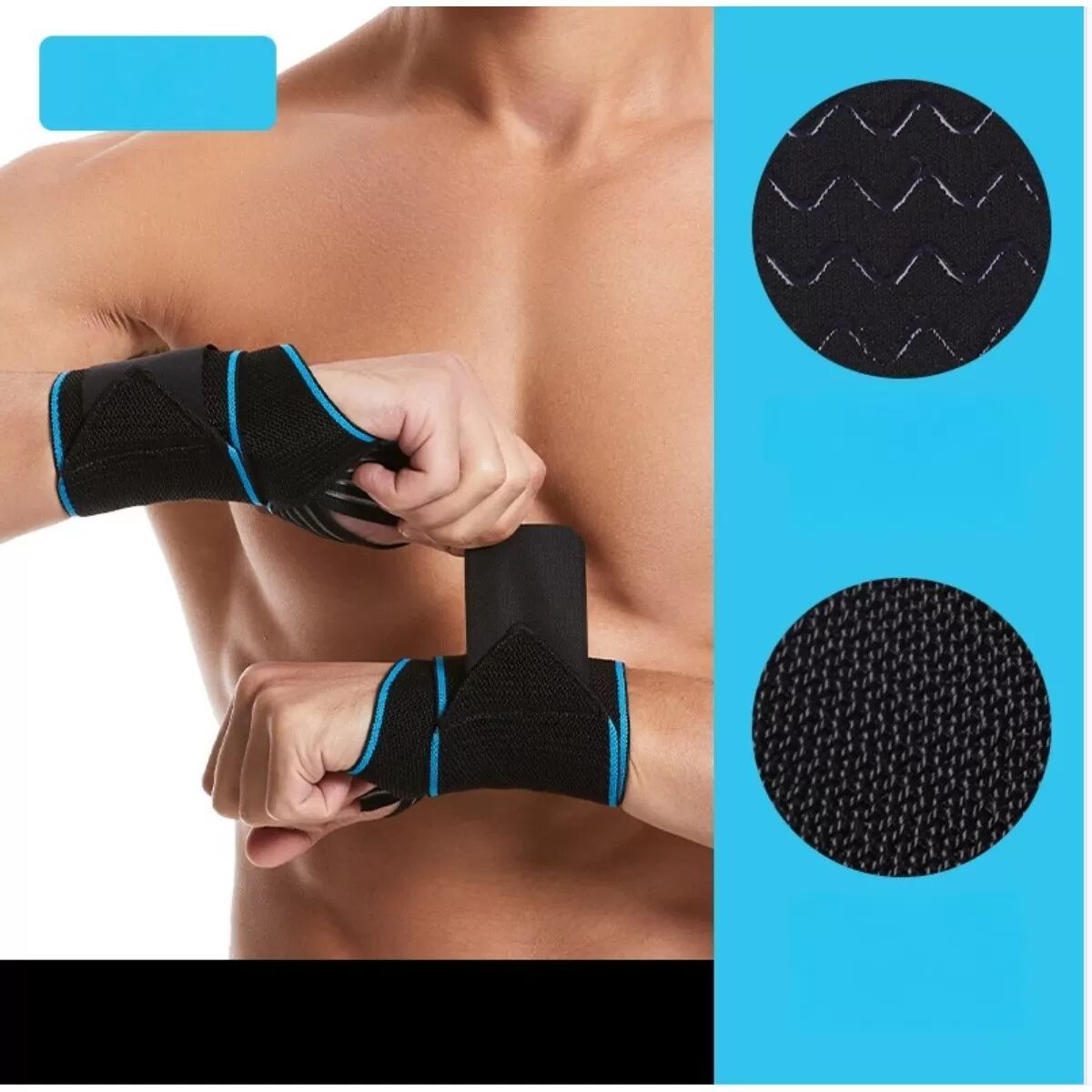 INF Verstellbare Handgelenkbandage zur Vorbeugung von Verstauchungen für Herren – Professionelles Training & Unterstützung Blau