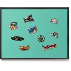 MAGNETTAFEL 80x60 cm Schwarzer Rahmen Minzgrün