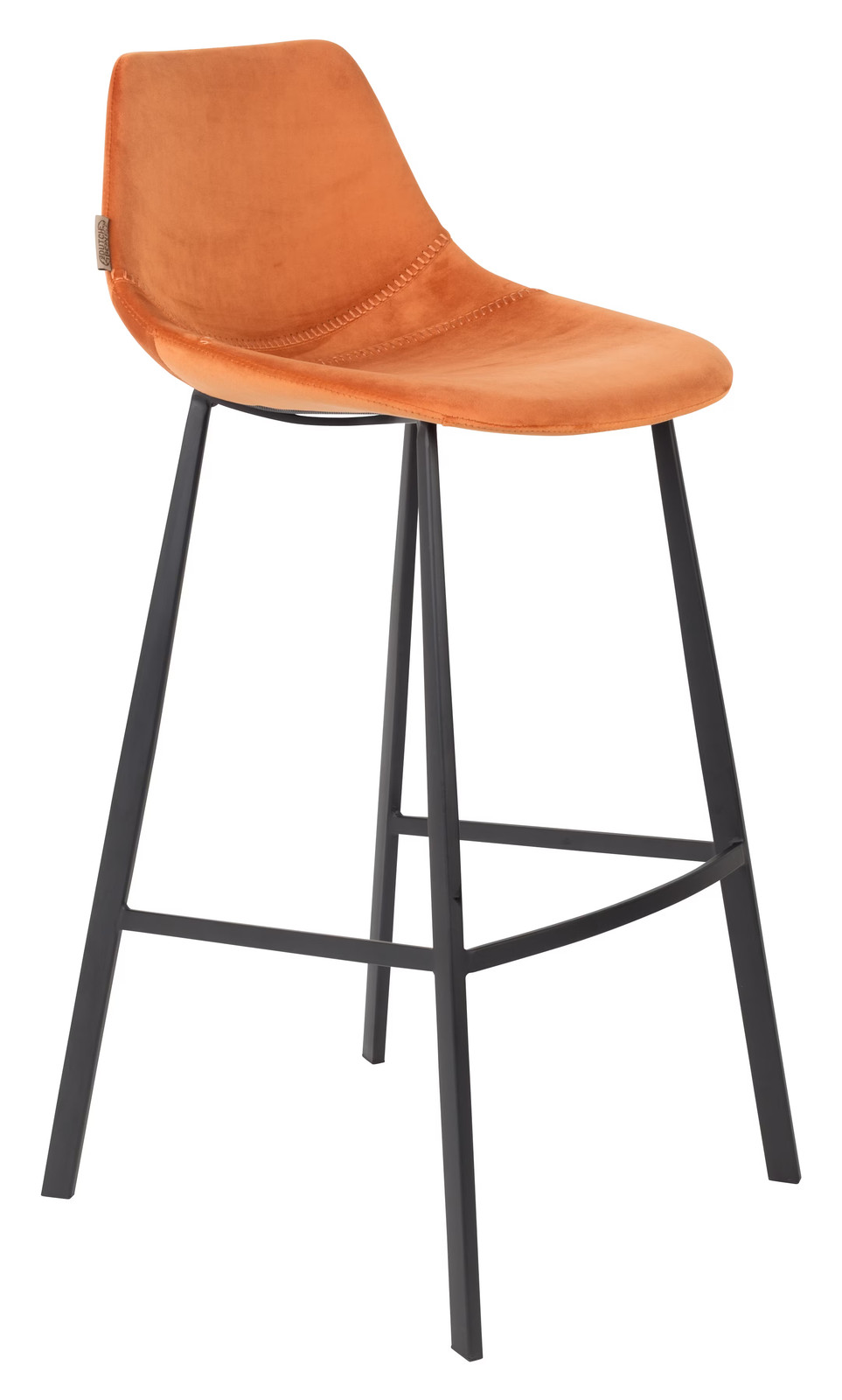 Dutchbone Barkruk Franky Velvet - Oranje - Zithoogte: 80 cm