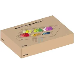 TickiT 108-teiliges Holzschatz-Set mit Sortierbox – Kreatives Spielset (Deutsch, Englisch, Französisch, Italienisch)